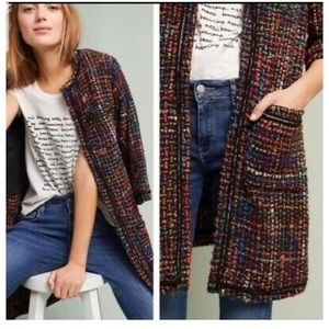 Anthropologie: Jacket/Coat Black Tweed Berwyn